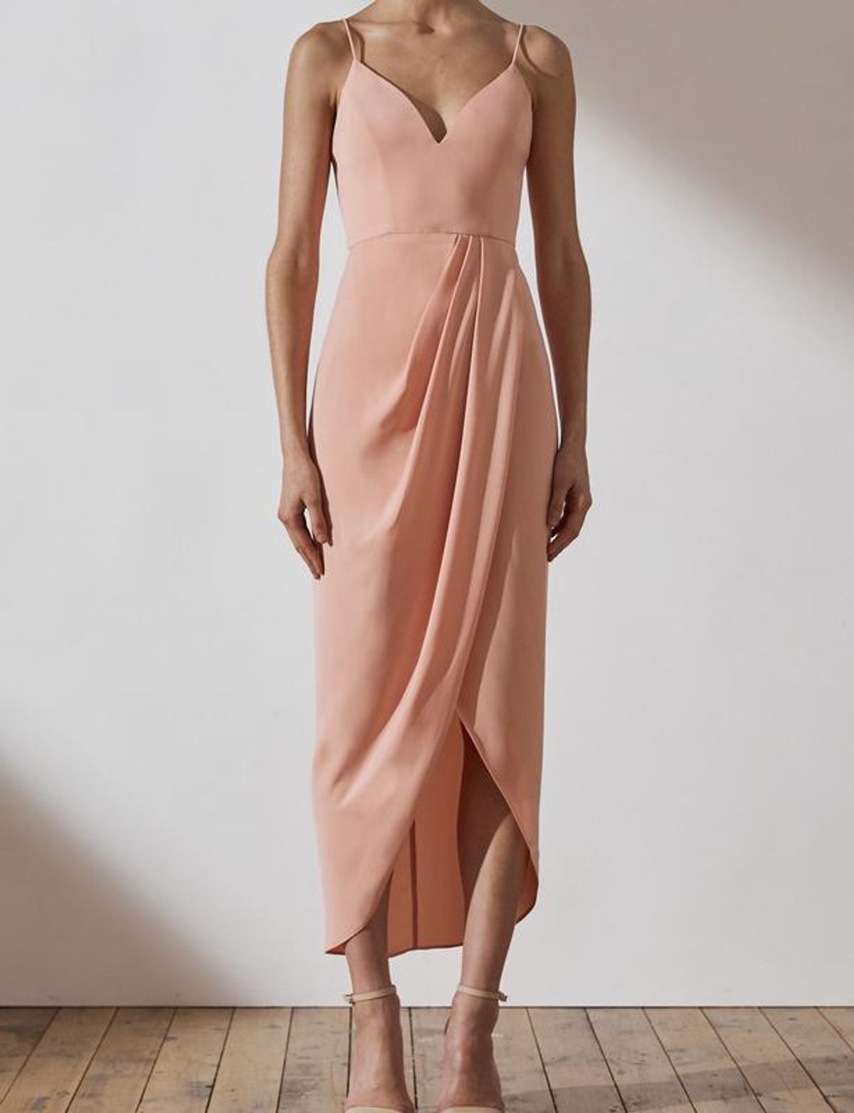 Shona Joy Samantha Core Cocktail Dress - Dusty Pink - Size 10 - Image 1