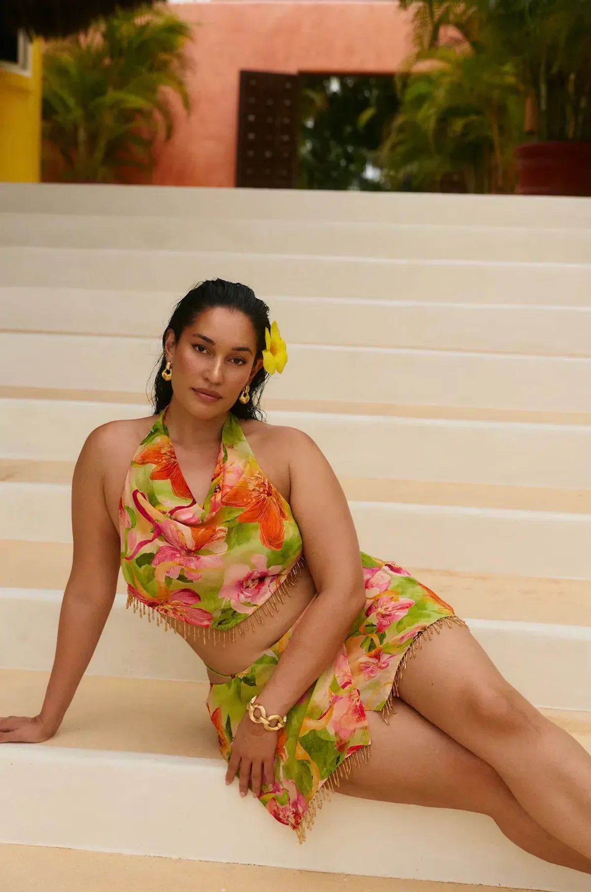 BYDEE SIRENA TOP & MINI SKIRT IN FLORITA. SIZE S / AU 6-8 - Image 4