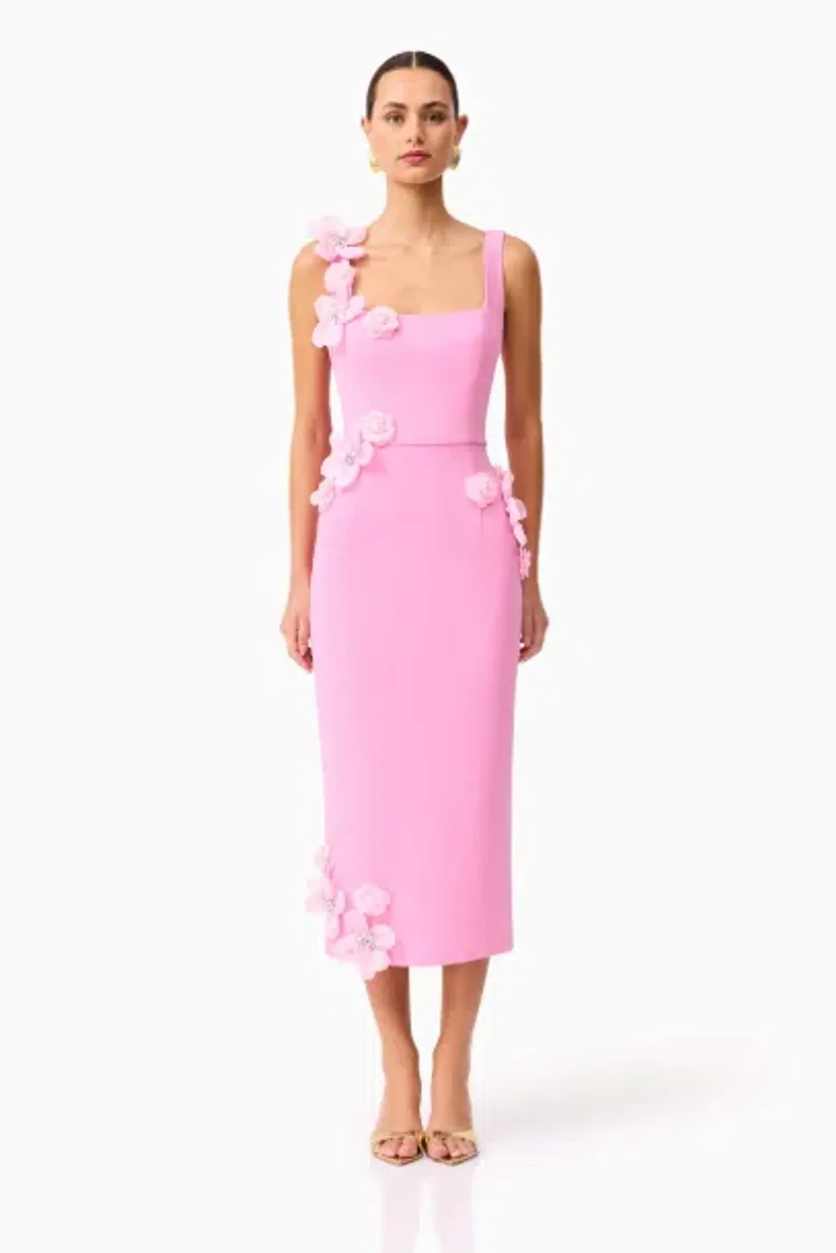 Elliatt Chantelle 3D Midi Dress Pink - 10 - Image 1