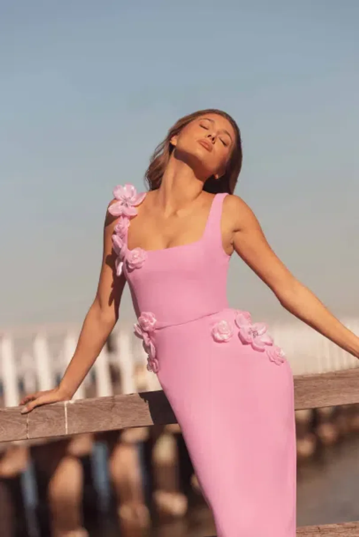 Elliatt Chantelle 3D Midi Dress Pink - 10 - Image 2