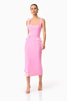 Elliatt Chantelle 3D Midi Dress Pink - 10 for rent on The Volte - image 5