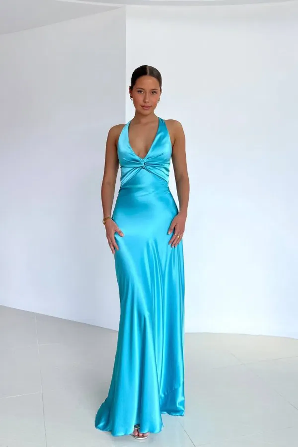 Ruth Tarvydas Aqua Goddess Gown Size 10 - Image 1