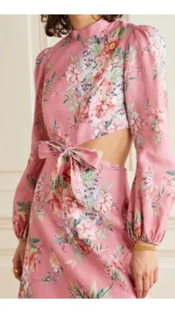 Zimmermann Bellitude Bow Front Dress Pink Floral Size 2 / AU 12 for rent on The Volte - image 2