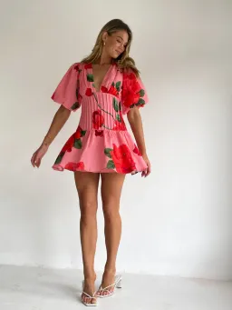 By Nicola Neve Mini Dress size 10 Raspberry Bloom for rent on The Volte - image 5
