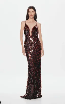 Misha - Sapphire Sequin Gown in Brown for rent on The Volte - image 1