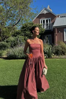 Hansen And Gretel Audrey Gown Pinot Burgundy Size 12 for rent on The Volte - image 2