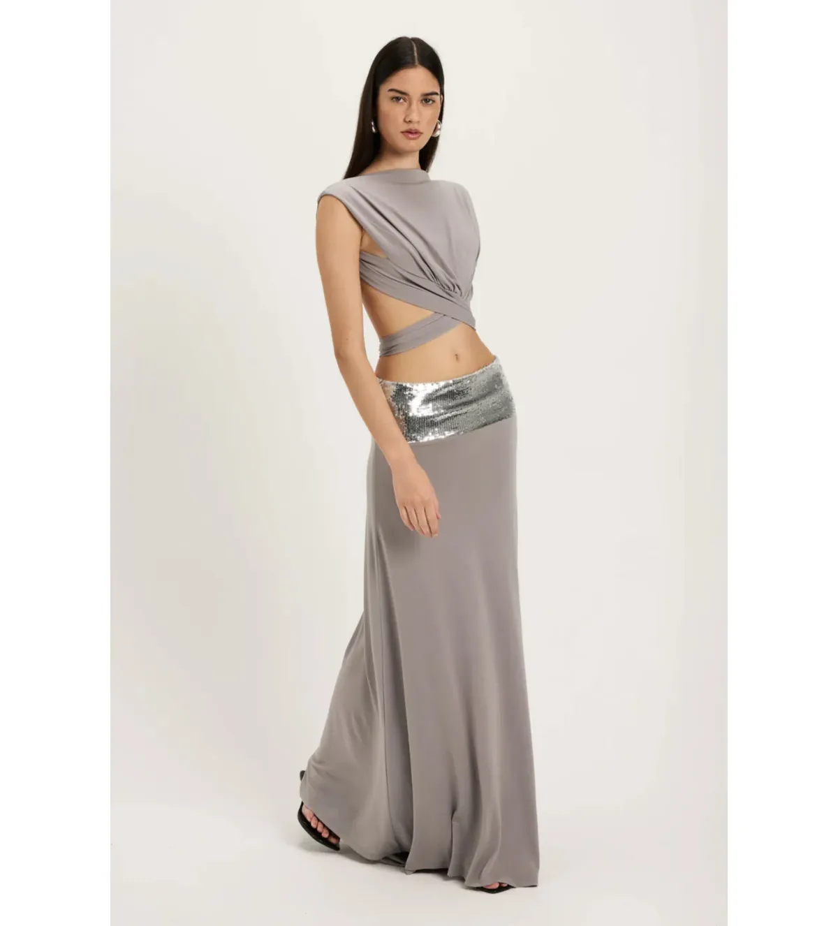 Ance Gria Lune Top and Skirt Set in Grey Size AU6 - Image 2