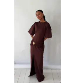 Eliya the Label Aldo Maxi Dress Chocolate Size 8 for rent on The Volte - image 1