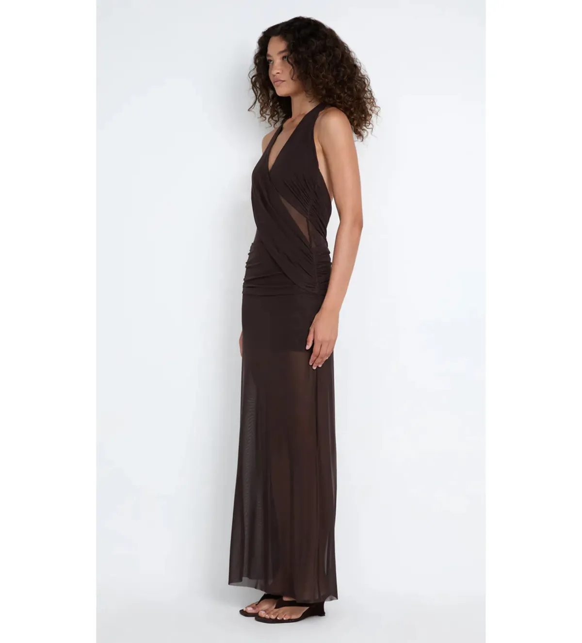 Bec & Bridge Deija Halter Maxi Dress Dark Chocolate Size 8 - Image 2