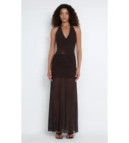 Bec & Bridge Deija Halter Maxi Dress Dark Chocolate Size 8 for rent on The Volte - image 1