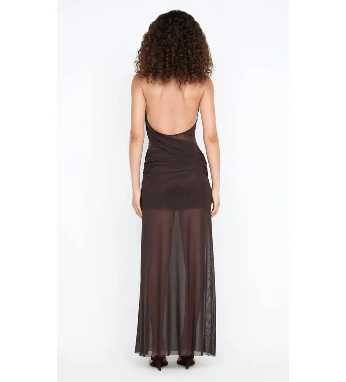 Bec & Bridge Deija Halter Maxi Dress Dark Chocolate Size 8 - Image 4