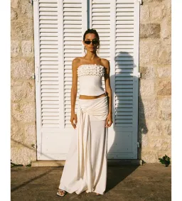 Ance Gria Jude Top and Skirt Set in Cream Size AU6 for rent on The Volte - image 1