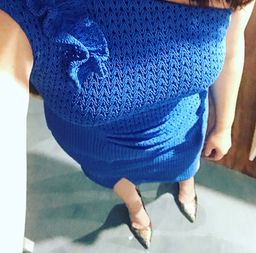 Sacha Drake Blue one shoulder dress size 14 for rent on The Volte - image 3