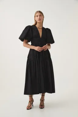 Aje Fallingwater Midi Dress Black Size 8  for rent on The Volte - image 3
