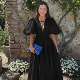 Aje Fallingwater Midi Dress Black Size 8  for rent on The Volte - image 2