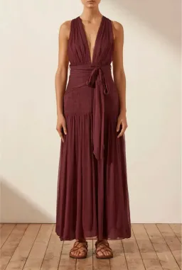 Shona Joy Marquis Plunged Tie Back Midi Dress for rent on The Volte - image 1