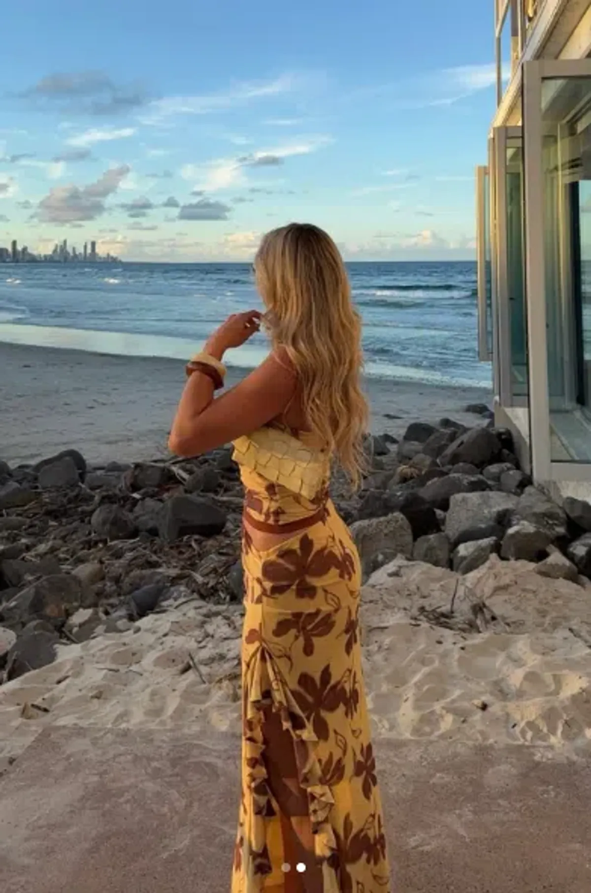 Benni Bindi Maxi Dress In Butter Floral Size 8 - Image 4