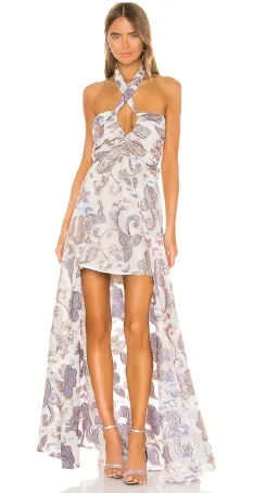 Alexis Falana Gown in Cerulean Garden Size M for rent on The Volte - image 1