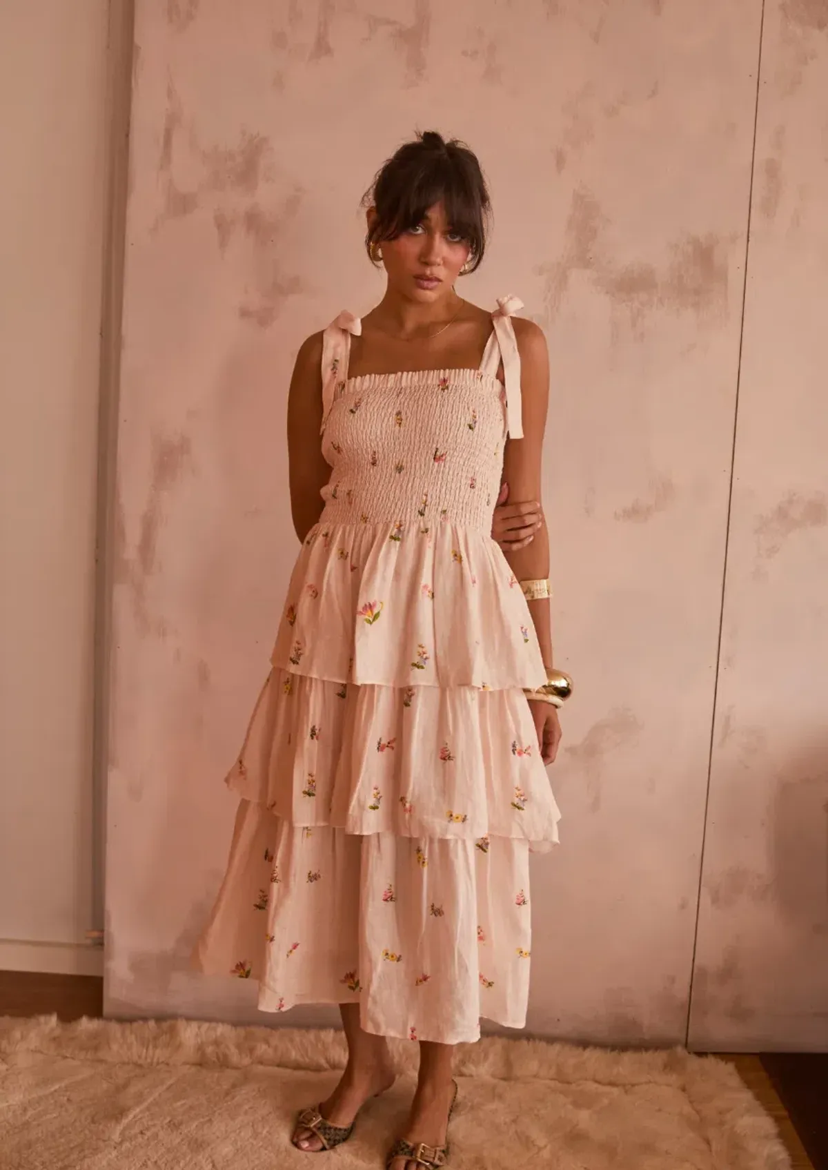 Castille Midi Rosalia Dress Blush size 12-14 - Image 1