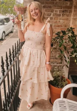 Castille Midi Rosalia Dress Blush size 12-14 for rent on The Volte - image 4