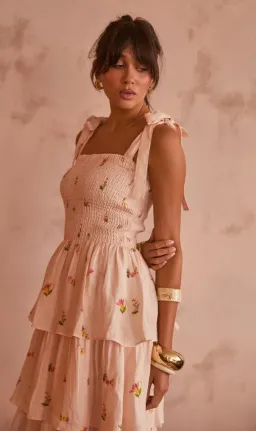 Castille Midi Rosalia Dress Blush size 12-14 for rent on The Volte - image 2