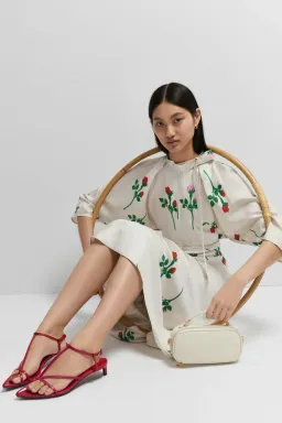 Oroton Rosebud Tie Neck Silk Dress Size 12 for rent on The Volte - image 4