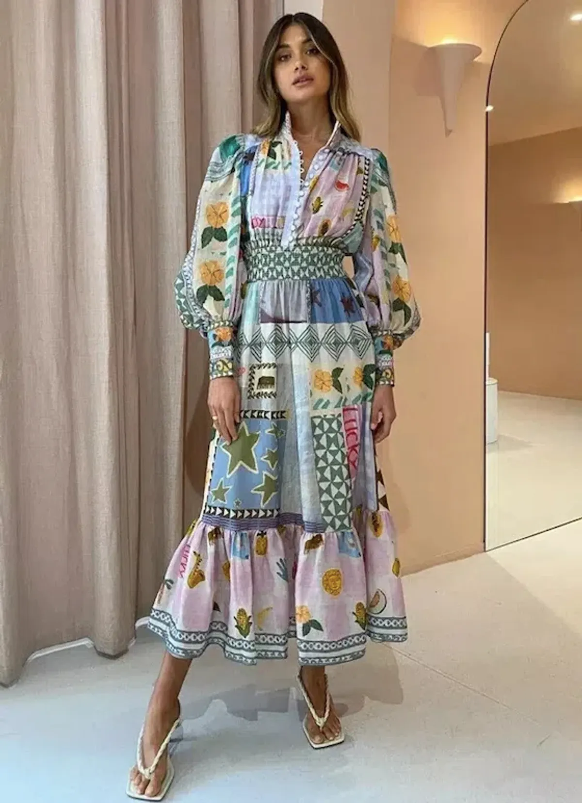 Alemais Emma Gale Shirtdress In Multi - Image 1