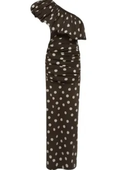 By Nicola Maya Maxi Dress In Chocolate Polka for rent on The Volte - image 5