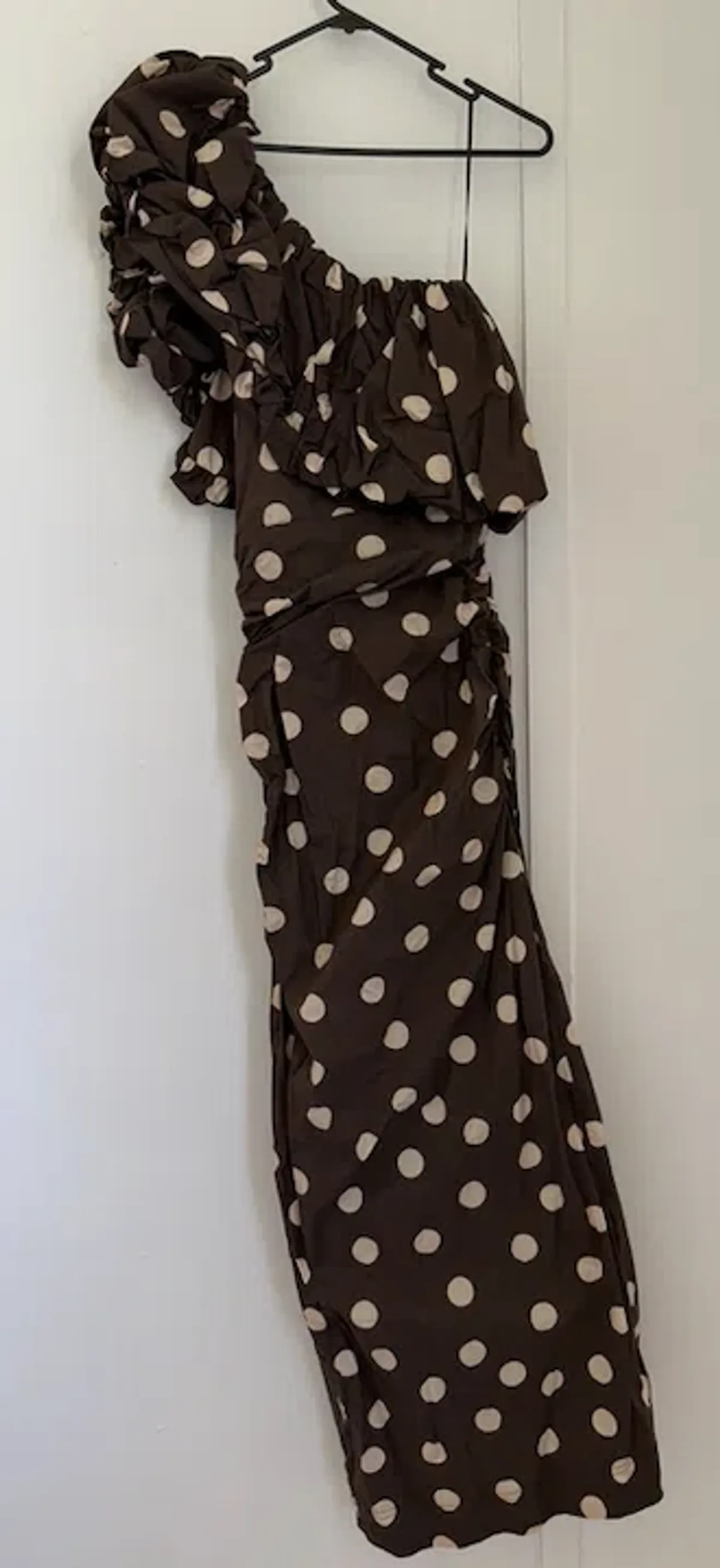 By Nicola Maya Maxi Dress In Chocolate Polka - Image 6