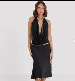 Acre Lou HARIETTE MIDI SKIRT & TATIANA COWL TOP BLACK for rent on The Volte - image 1
