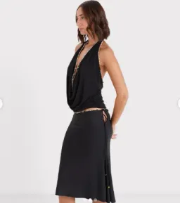 Acre Lou HARIETTE MIDI SKIRT & TATIANA COWL TOP BLACK for rent on The Volte - image 2