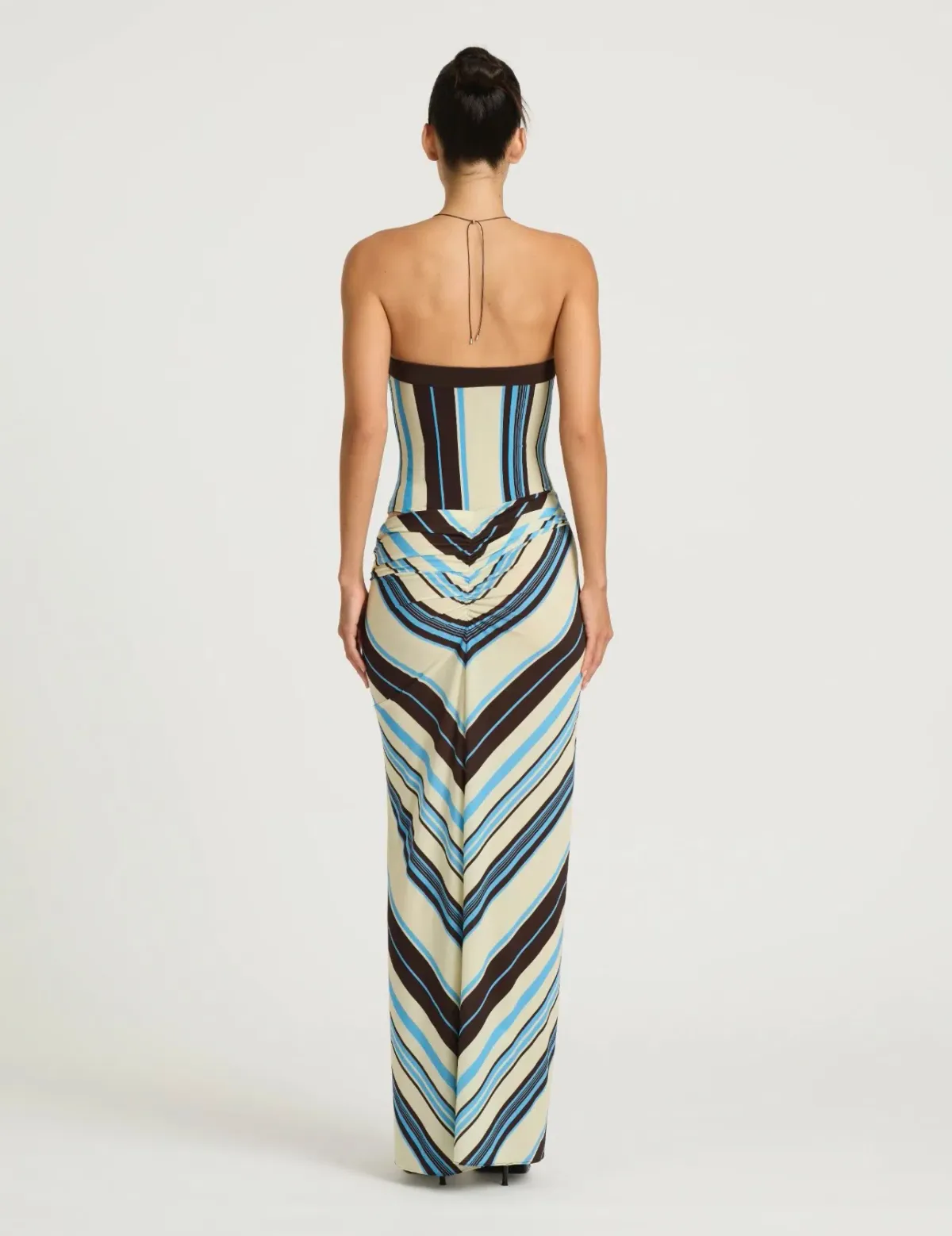 Benni Rumi Strapless Maxi in Ocean Stripe Size 6 - Image 4
