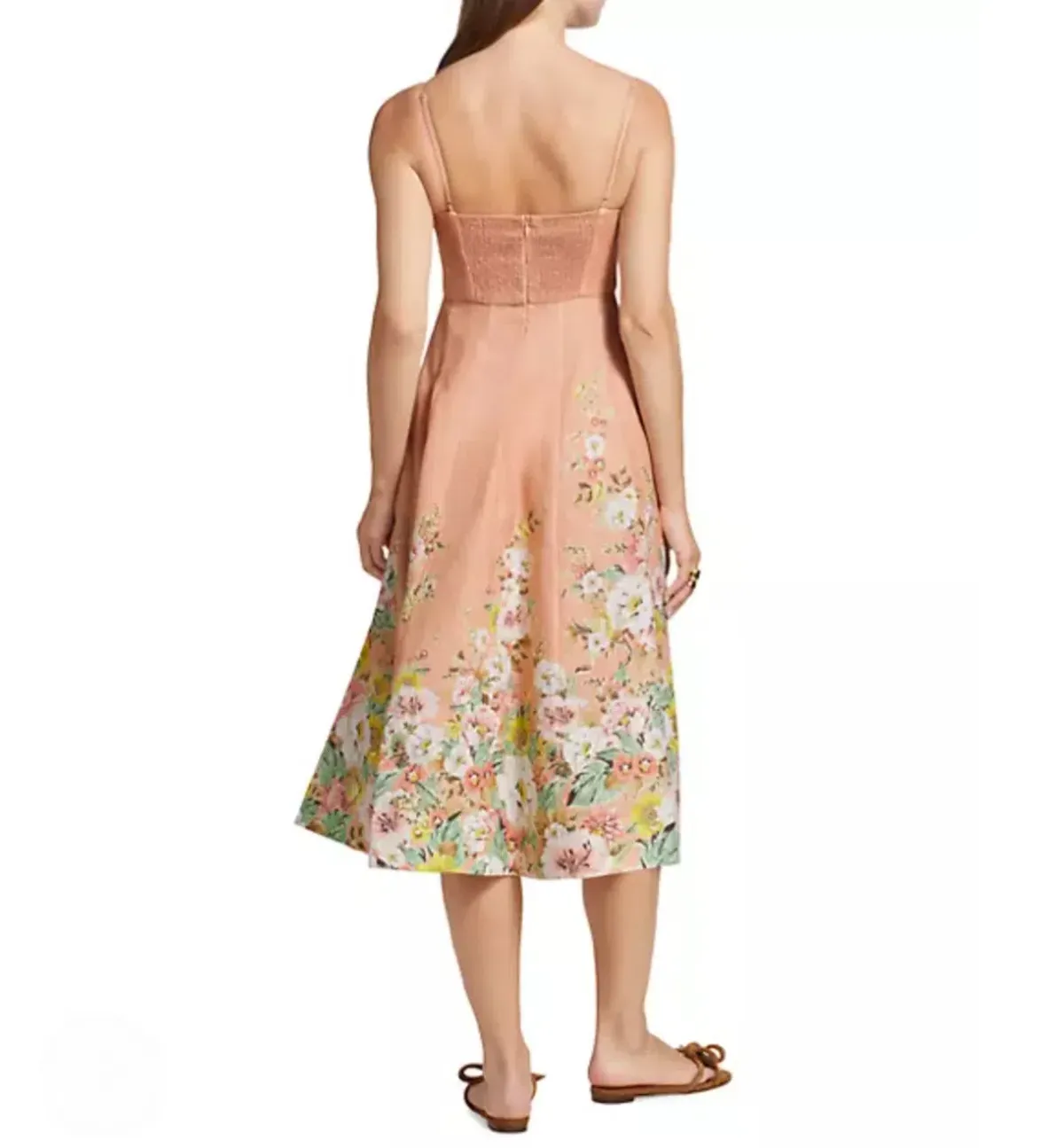 Zimmermann Matchmaker Picnic Midi Dress in Pink Floral Size 3 AU 14 - Image 2