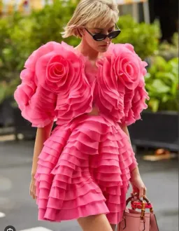 Aje Amour Ruffle Mini Dress Pink Size 16 for rent on The Volte - image 4