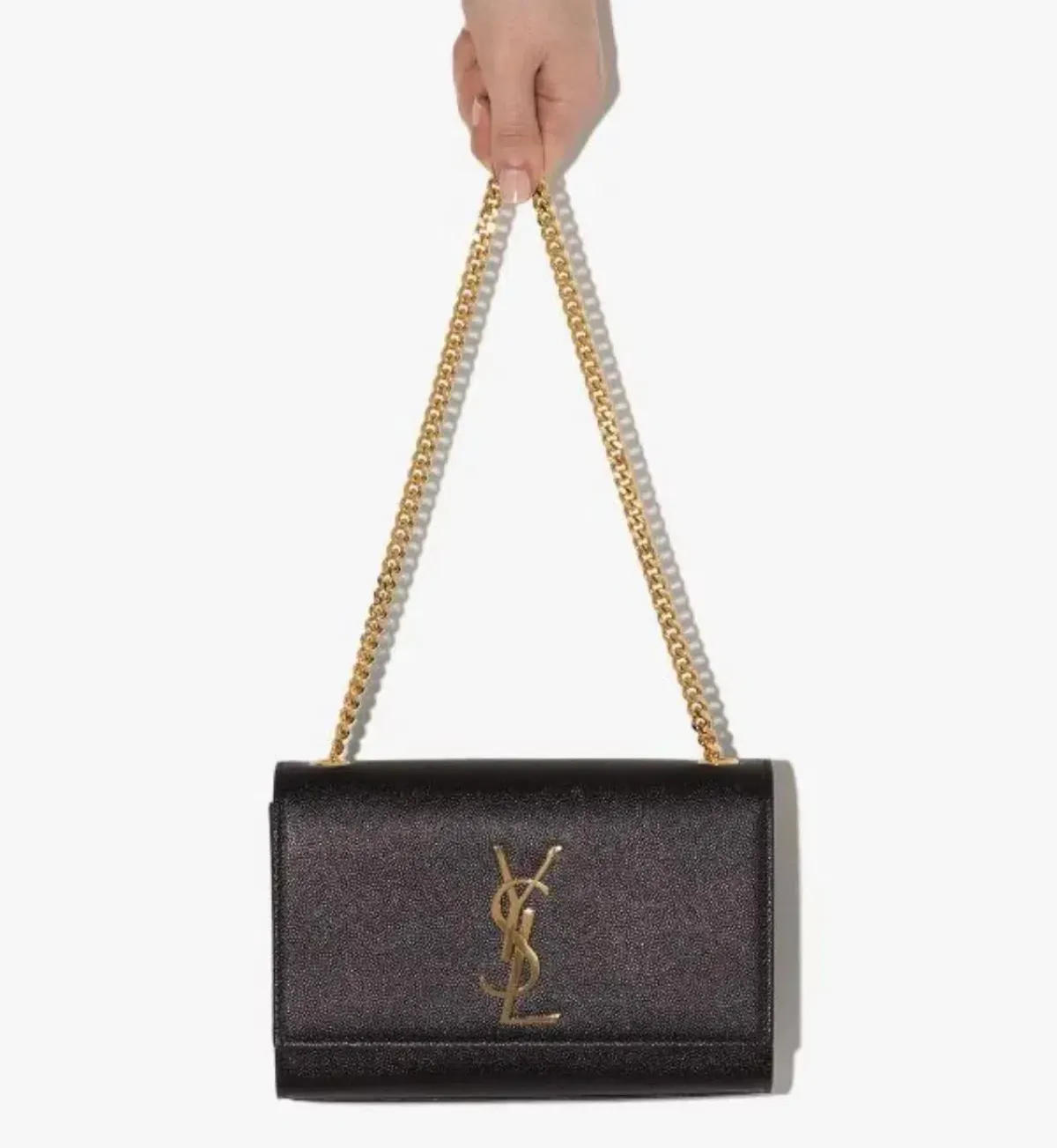 Saint Laurent Kate Textured Leather Chain Bag Medium Black - Image 3