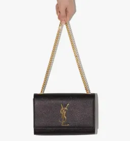 Saint Laurent Kate Textured Leather Chain Bag Medium Black for rent on The Volte - image 3