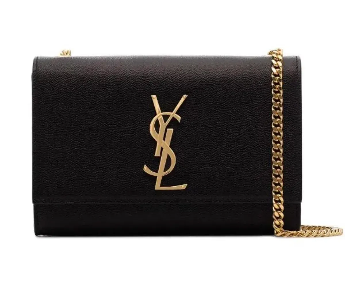 Saint Laurent Kate Textured Leather Chain Bag Medium Black - Image 1