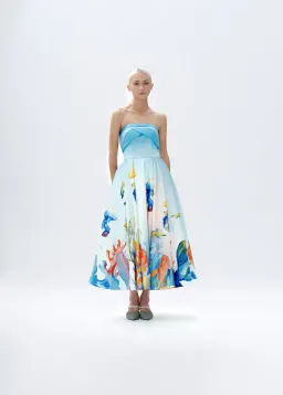 Justin Tong Aquarelle Midi Dress Multi Size 16 for rent on The Volte - image 2