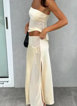 Ownley Ricky Top and Patrice Skirt Buttercream for rent on The Volte - image 1