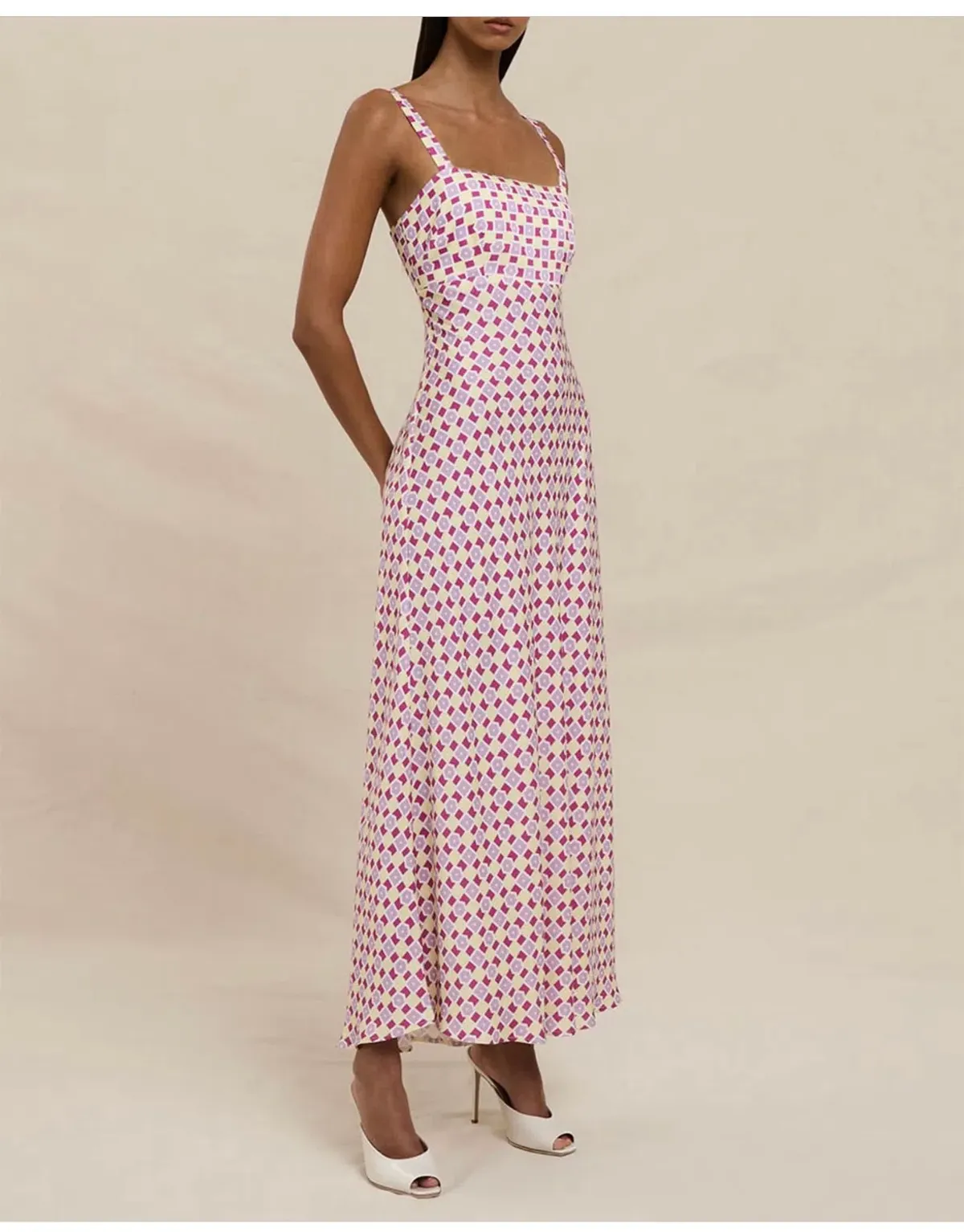 BY JOHNNY. Zinnia Geo Bias Midi Dress - Image 6