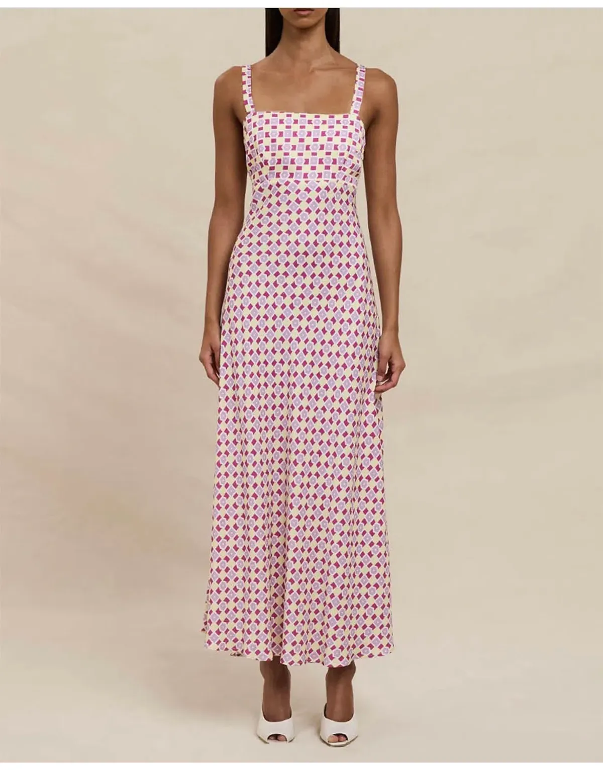 BY JOHNNY. Zinnia Geo Bias Midi Dress - Image 1