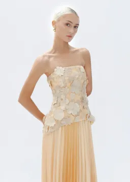 Justin Tong Cascade Pleated Gown Size 10 for rent on The Volte - image 6