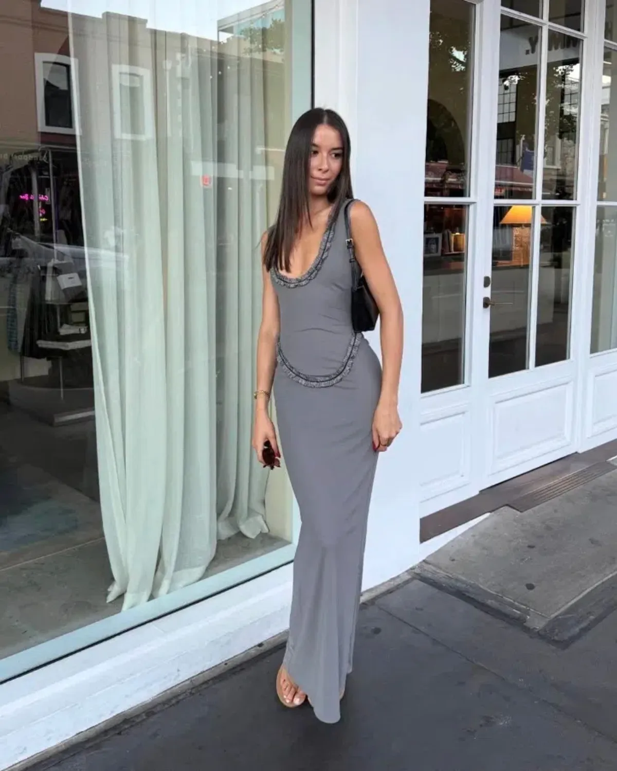 Amelie Teje Miro Maxi Dress Grey - Image 2