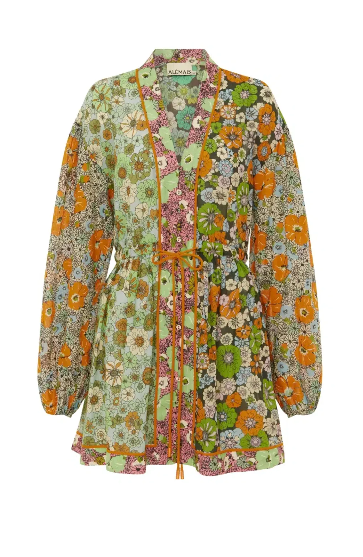 Alémais Orange Blossom Spliced Mini Dress Size 14AU - Image 5