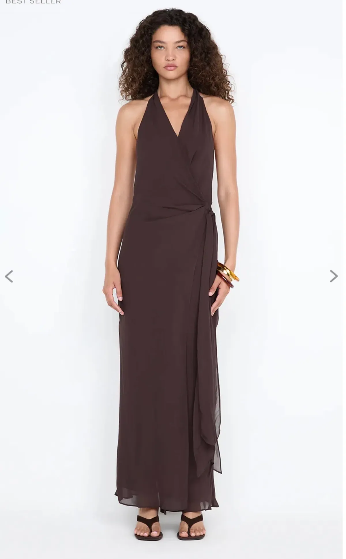 SONEVA WRAP DRESS - DARK CHOCOLATE  - Image 1