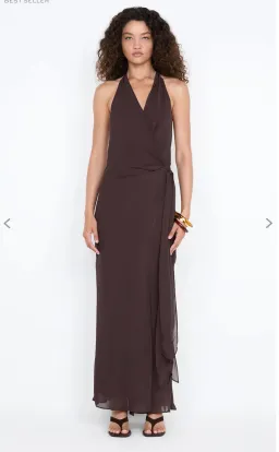 SONEVA WRAP DRESS - DARK CHOCOLATE  for rent on The Volte - image 1