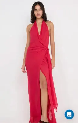 BEC AND BRIDGE SONEVA WRAP DRESS IN STRAWBERRY for rent on The Volte - image 1