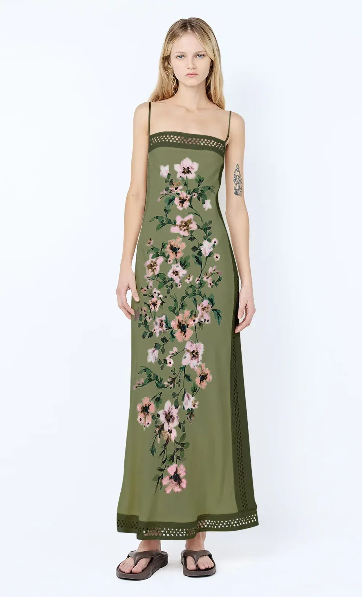 Bec & Bridge CAMELIA MAXI DRESS OLIVE GARDENIA FLORAL Size 6 - Image 1