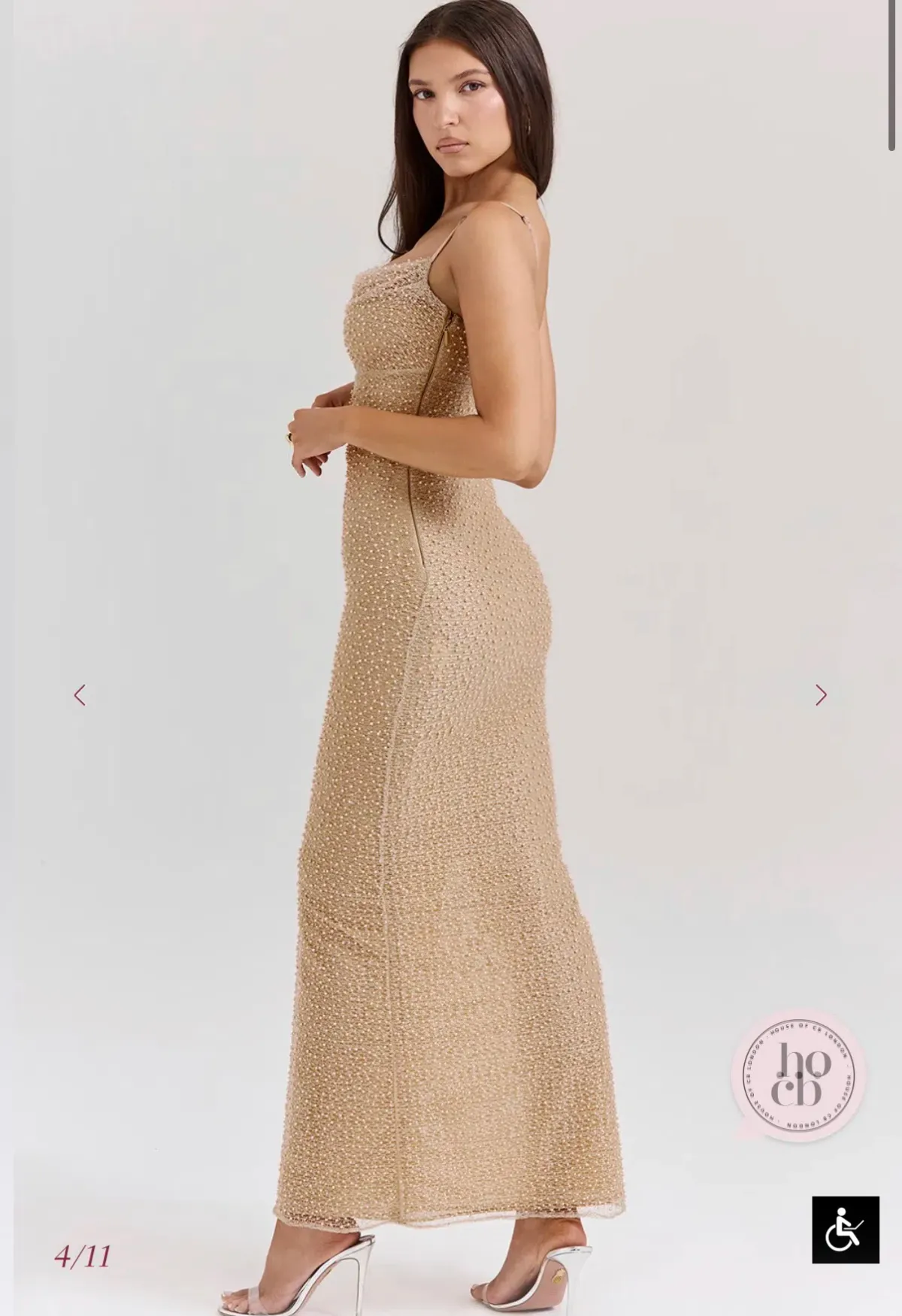 House of CB Seapearl Embellished Maxi Dress SIZE M - Image 3