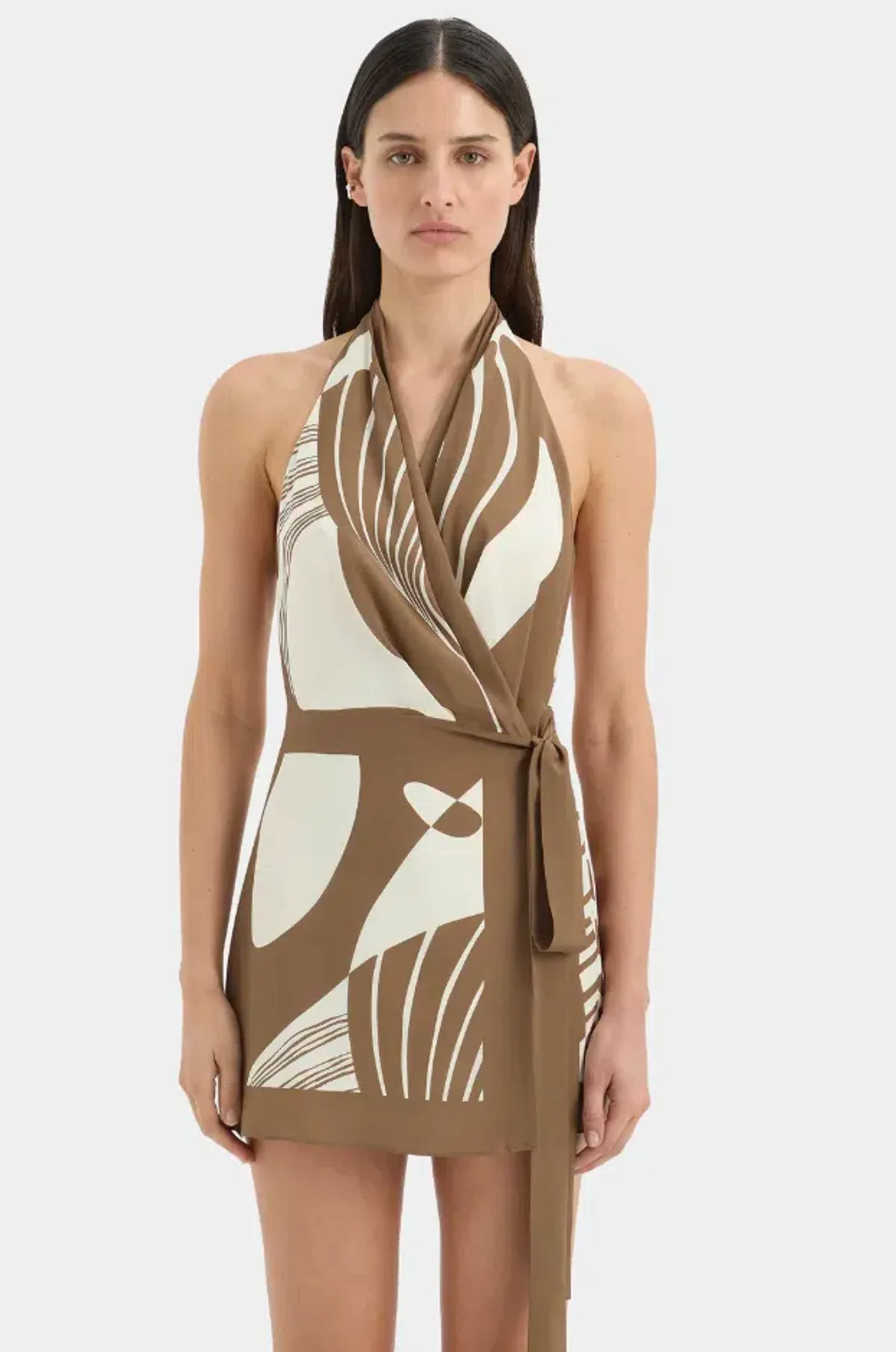 ALMARA WRAP HALTER MINI DRESS | SIZE 12 - Image 4